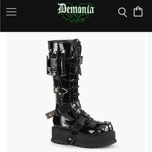 Black Platform Combat Boots